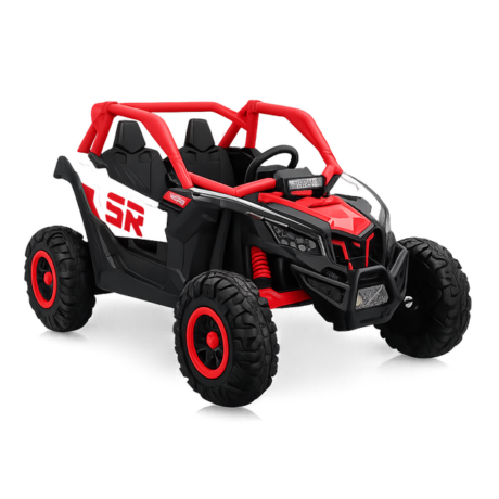 Carro eléctrico infantil todoterreno 12V doble motor (Rojo)