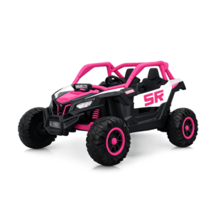 Carro eléctrico infantil todoterreno 12V doble motor (Rosa)