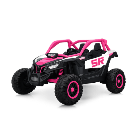 Carro eléctrico infantil todoterreno 12V doble motor (Rosa)